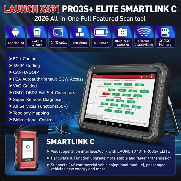 Автосканер Launch X431 PRO 3 S+ ELITE (Smartlink C 2.0) 480080 фото