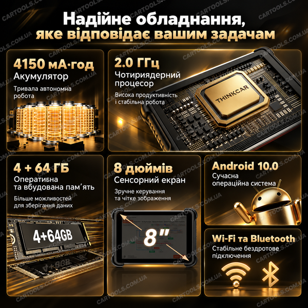 Автосканер Thinkcar Thinkscan 689BT PRO(ШІ, всі системи, 35+ сервісних функцій, безстрокові оновлення, кодування, тести, топологія, CAN FD, DoIP, J2534) 480079 фото